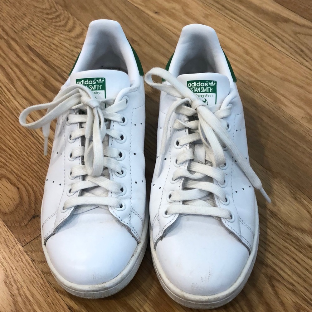 Adidas Stan Smith originals white leather with green trim